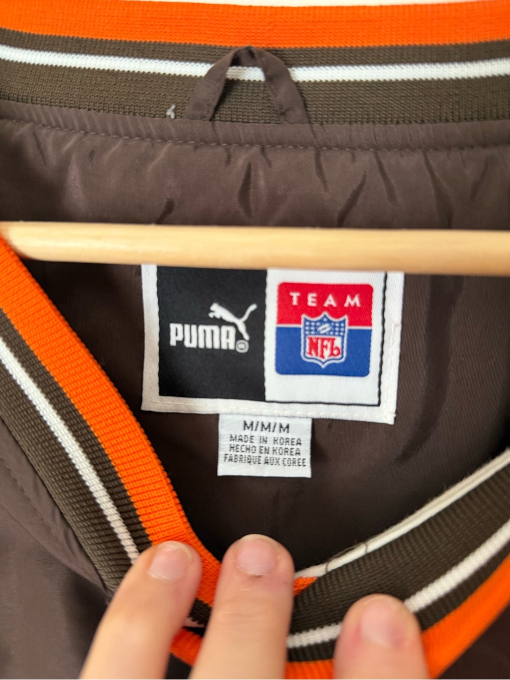 Puma Cleveland Browns Brown & Orange Pullover Jacket - Picture 5 of 8